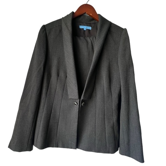 Women's Antonio Melani suits Blazer pant career two button front gray 12 & 8 - Picture 1 of 13
